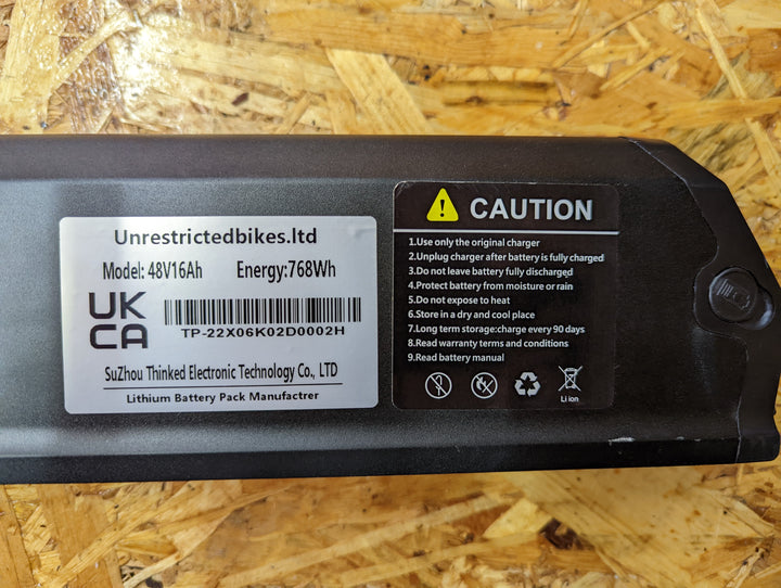 48v16Ah/ 768Wh hybrid E-bike battery